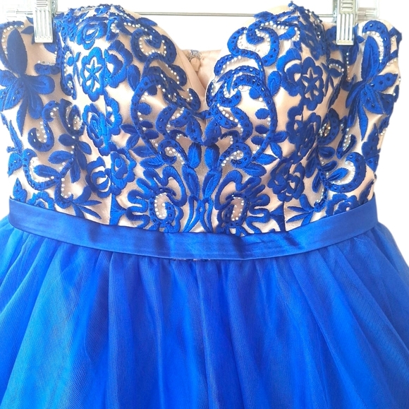 Rachel Allan Royal Blue Birthday Strapless Tutu Women"s Dress Size 12 - Picture 4 of 7